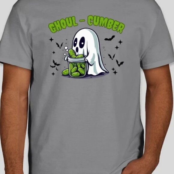 Unisex BAZZLE THREADS Ghoul-Cumber Cute Spooky Ghost T-Shirt Tee - Picture 1 of 1